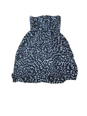 Strapless Black & White Smocked Sundress By Pineapples Size Small 100% Cotton Fl